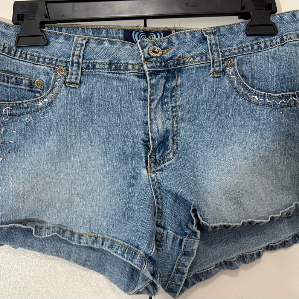 Angels Light Blue Denim Shorts - Picture 2 of 9